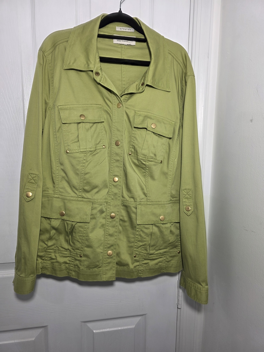 Jones New York Light Green Utility Jacket with Gold Hardware - Picture 2 of 2